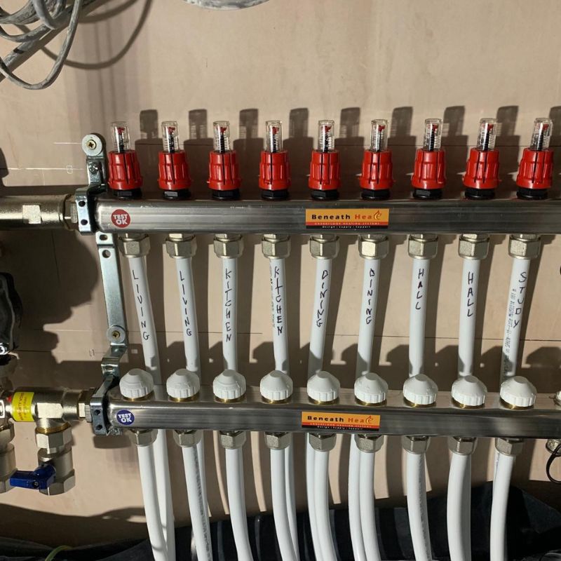 Neatly installed pipework