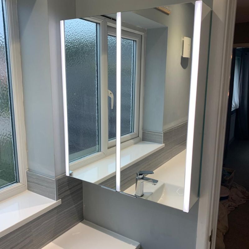 Bathroom mirror installation