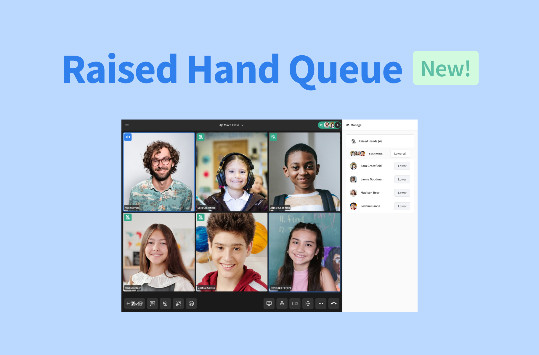 Use our brand new raised hand queue to manage student questions in your online lessons with Pencil Spaces.