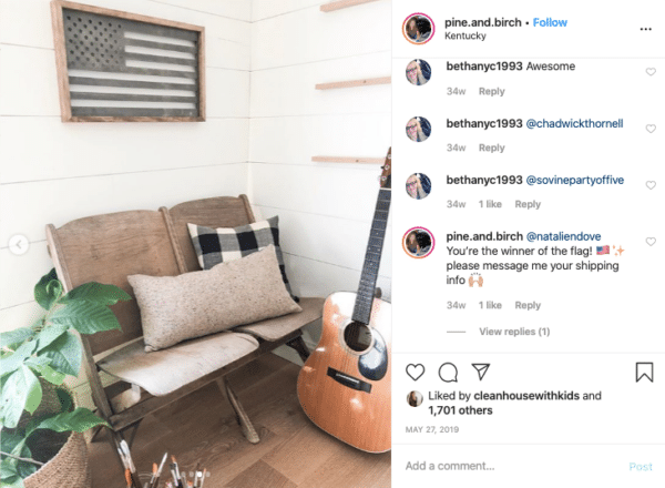 Chair and Guitar with America's Flag for Memorial Day Instagram Contests