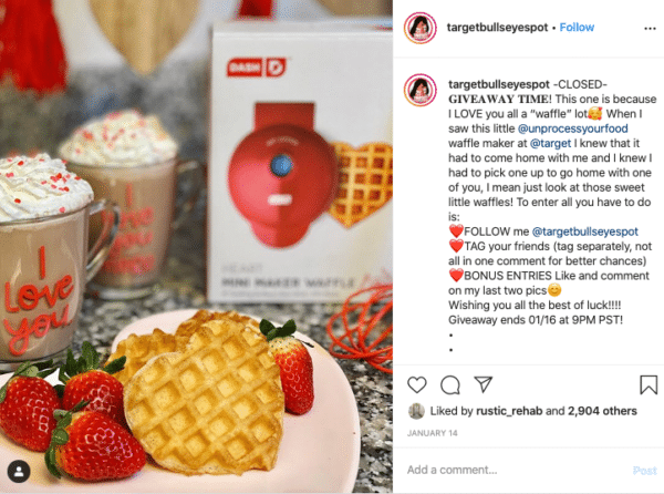 Heart Shape Waffle with Strawberry for Valentines Day Instagram Contests