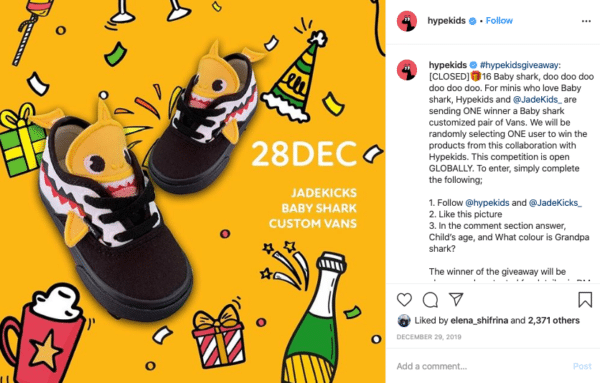 Shoes with wine and gift for Christmas Instagram Contests