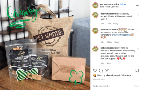 Box and Bag from Pet Wants for St. Patricks Day Instagram Contests