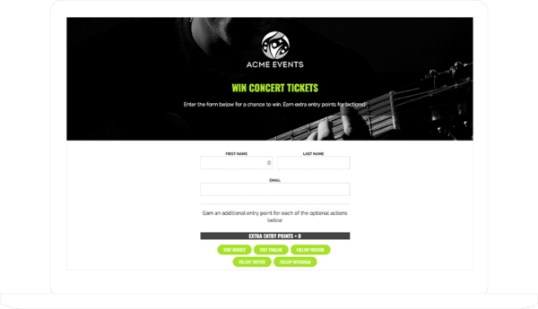 Acme Events Win Concert Tickets Recurring Contests For Audience Engagement