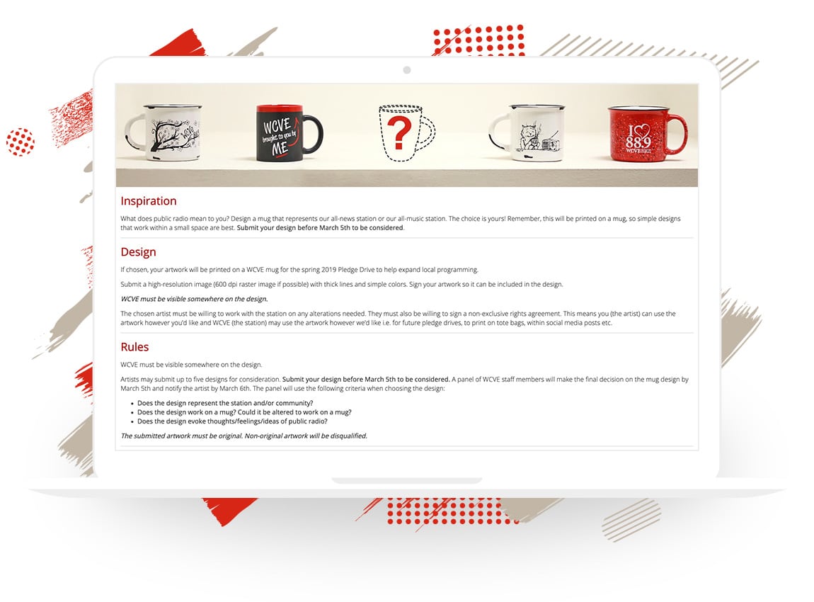 WCVE’s Mug Design Contest for 2019 Spring Pledge Drive