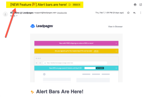 Announcement for Email Subject Line to Skyrocket Open Rates
