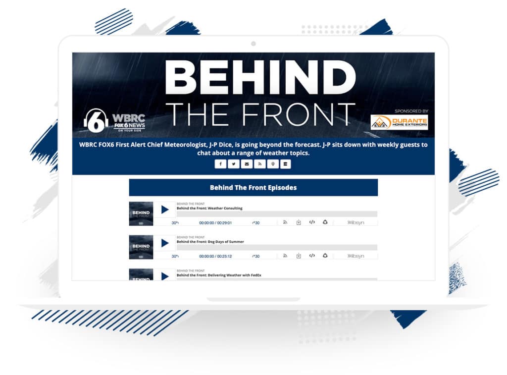 WBRC FOX6’s “Behind the Front” Podcast Landing Page
