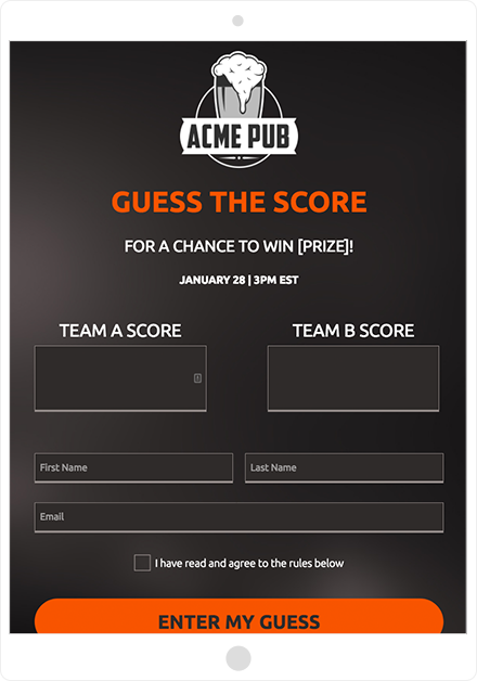 ShortStack's Guess the Score template
