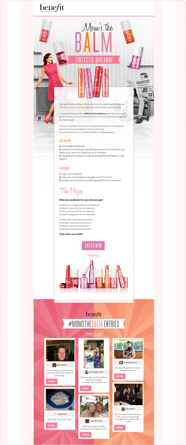 "Mom's the Balm" contest by Benefit