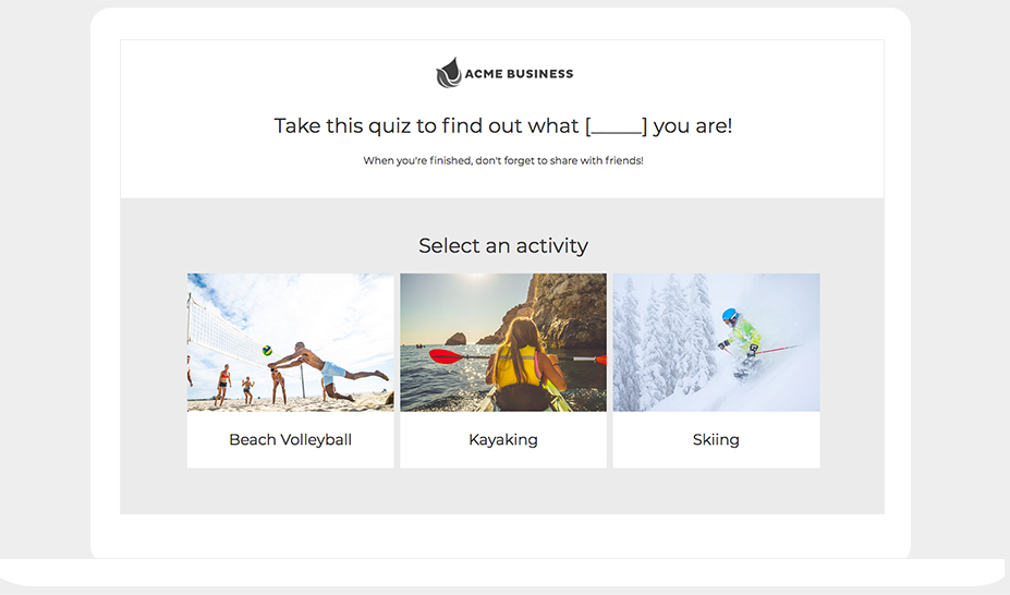 Personality Quiz template by ShortStack