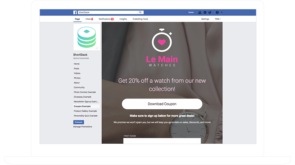 Facebook Coupon Template