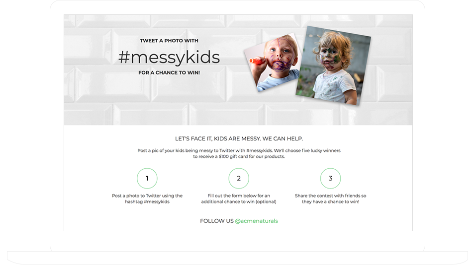 Twitter Hashtag + Form Giveaway Template