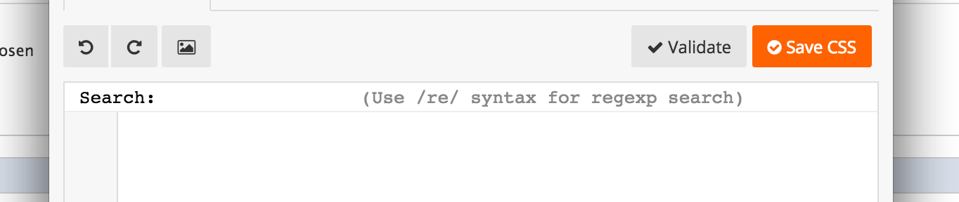 Search CSS and Code Editor