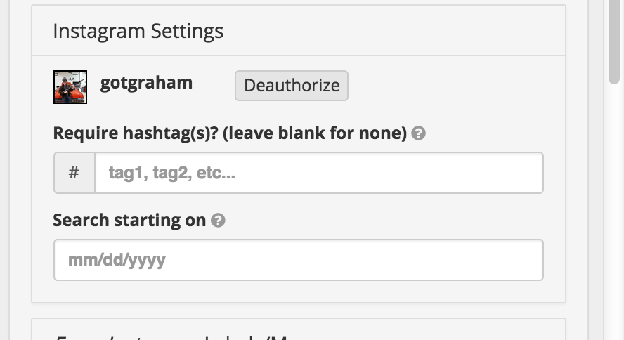Instagram Settings
