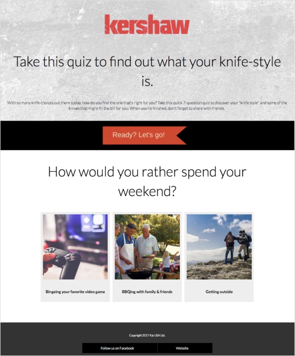 Kershaw personality quiz
