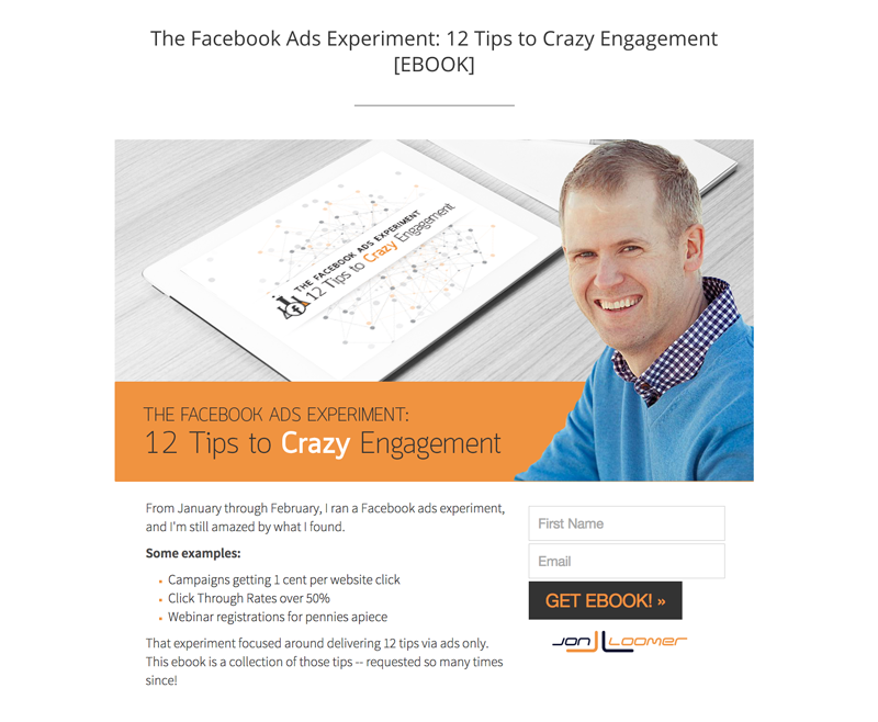 jon loomer landing page