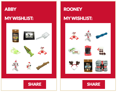 Pet Valu user-generated wishlists