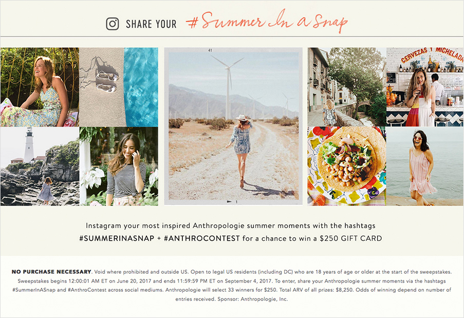 Anthropologie's summer contest