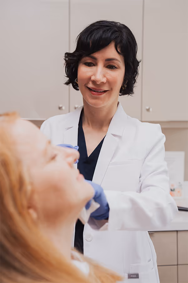 A provider giving a patient Dysport injections at Laser Center of Marin