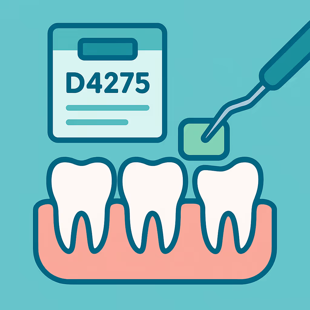 Understanding Dental Code D4275 – Non-autogenous connective tissue graft (including recipient site and donor material) first tooth, implant, or edentulous tooth position in graft