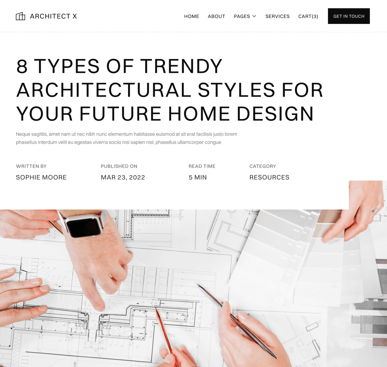 Blog Post - Architect X Webflow Template