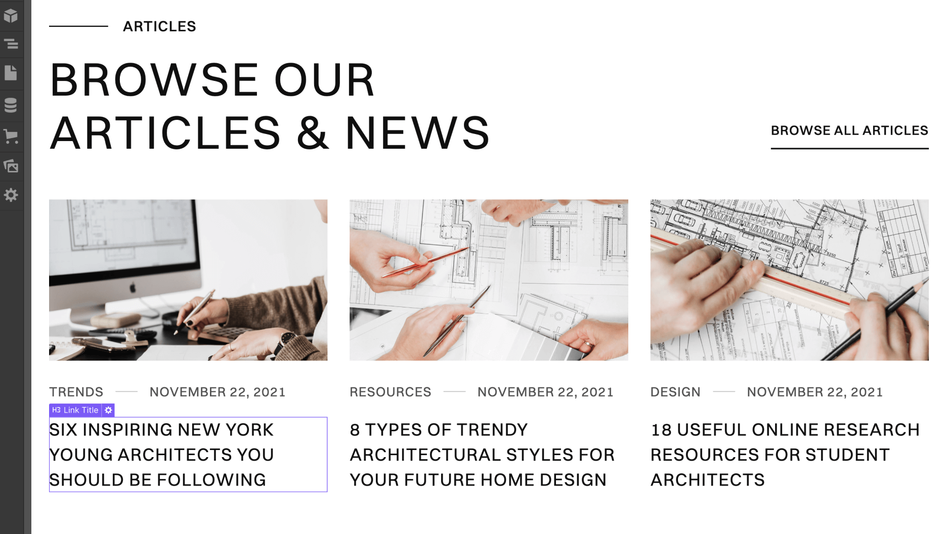 Static Content - Architect X Webflow Template