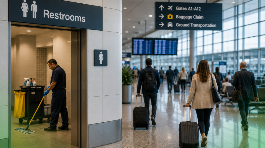 Come gli aeroporti utilizzano il feedback in tempo reale per responsabilizzare le imprese di pulizia