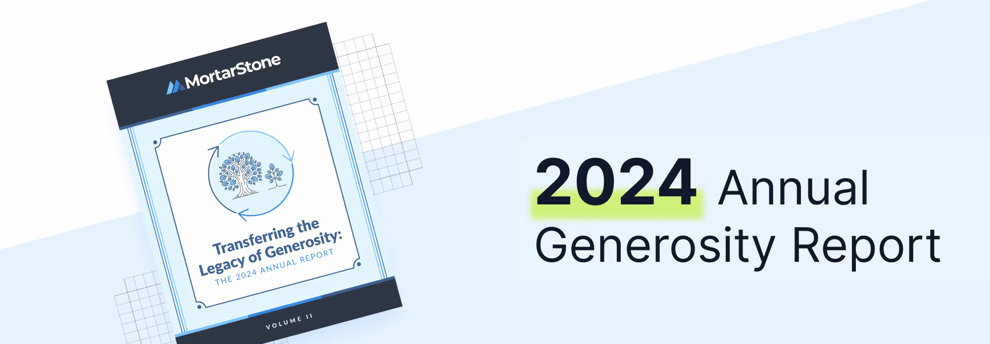 Illustration of generosity report and headline