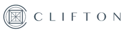 Clifton Strengths logo featuring a circular emblem with dots around the edge and the word 'cliftonstrengths' in lowercase letters.