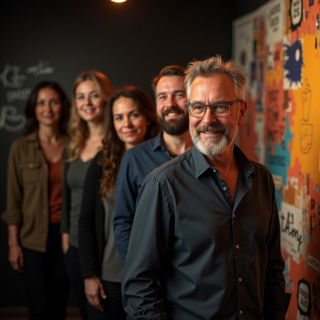 A small design team in a design agency office
