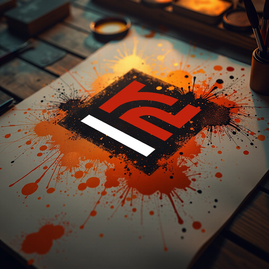 A colorful canvas with paint splatter and a respun digital logo