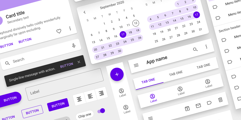 An collage of design system work