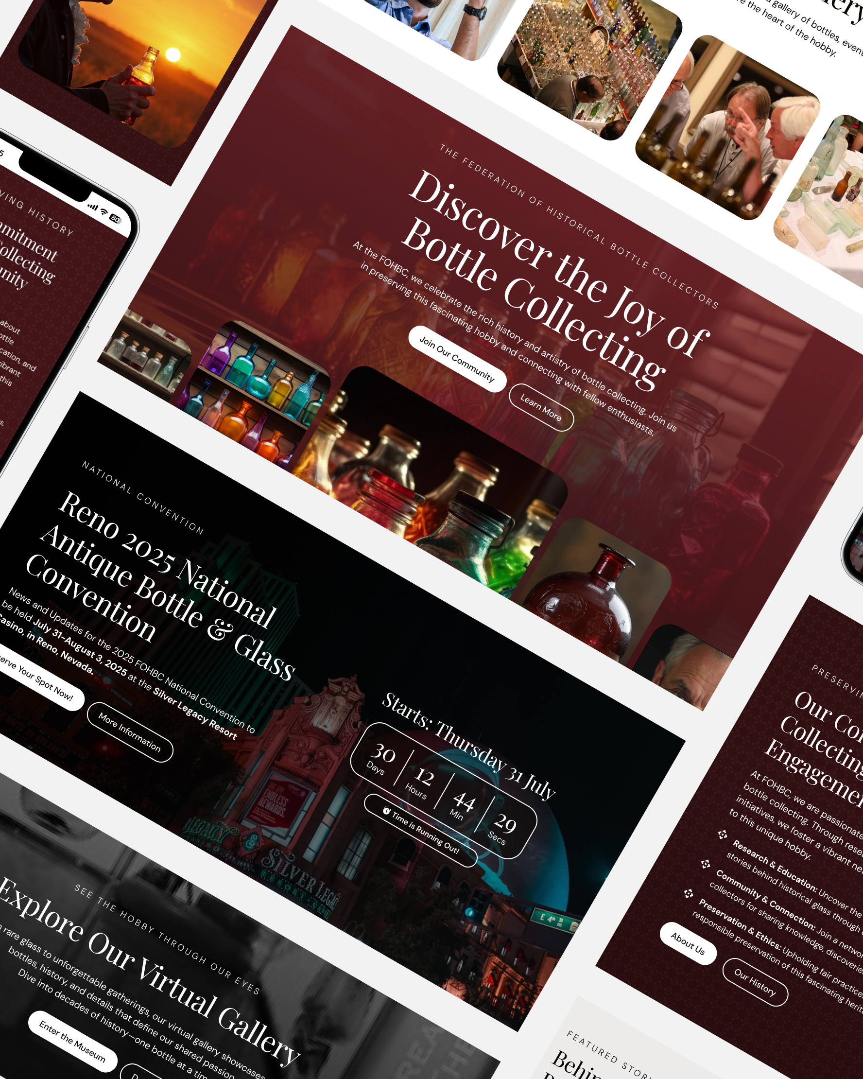 A collage image of the FOHBC website