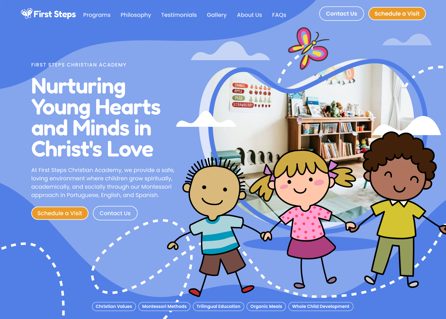An image of the First Steps website on a laptop screen