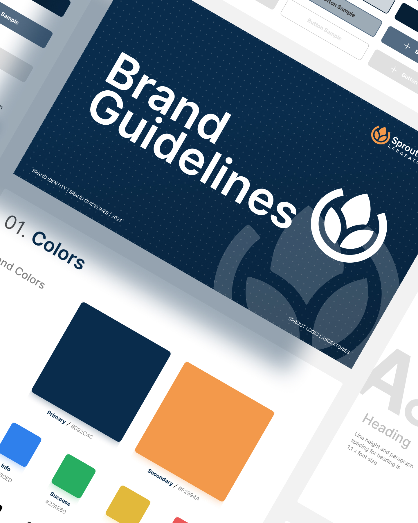 A collage of Sprout Logic Labs Brand Identity design