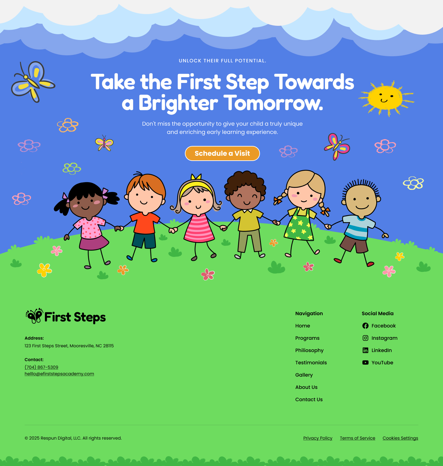 An image of the First Steps Footer section