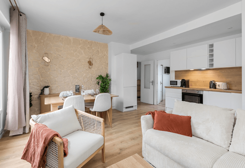 image of a tidy living room (for a cleaning service)