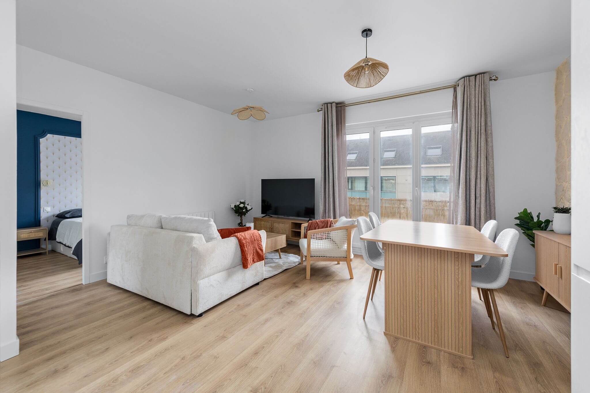 image of a tidy living room (for a cleaning service)