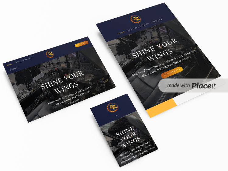 Responsive website mockup for Skyshine