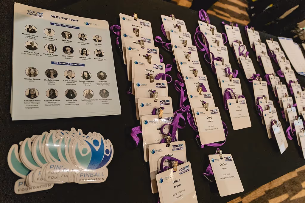 Custom printed lanyards for student and executive attendees at youth leadership event