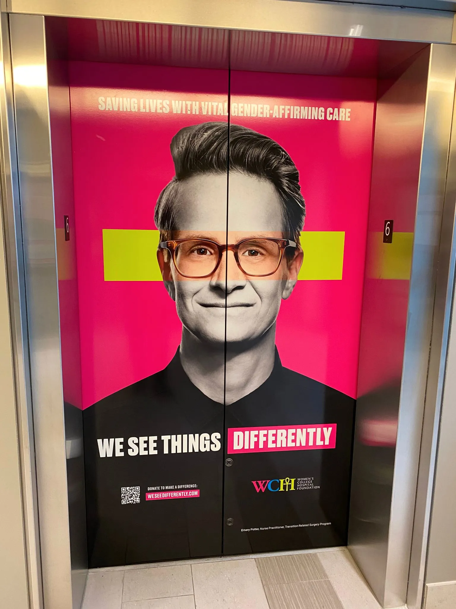 Environmental graphics project by Resource Integrated featuring custom elevator wraps