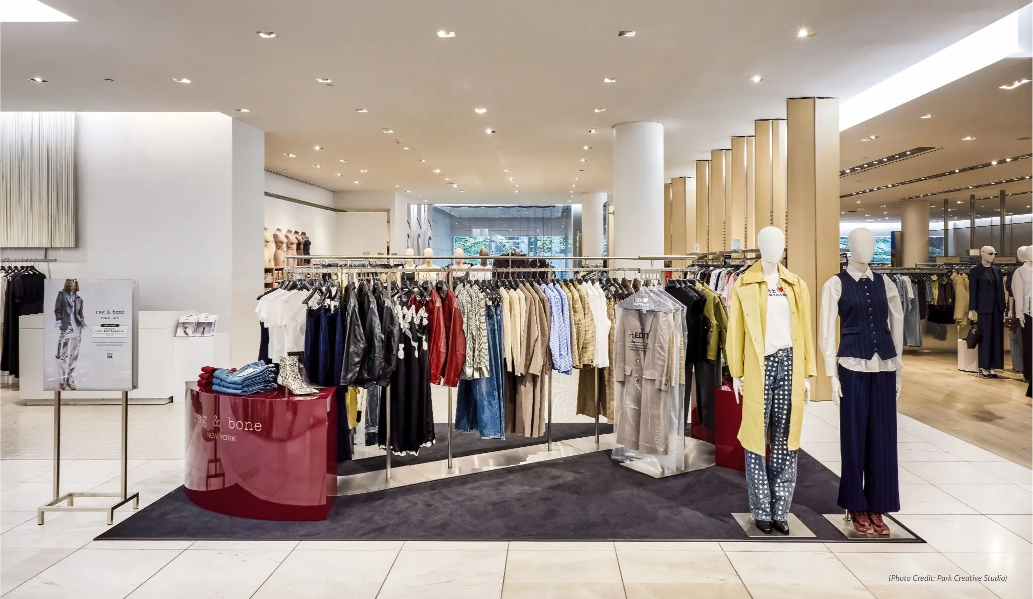 rag & bone luxury pop-up display at Holt Renfrew Vancouver, 2025