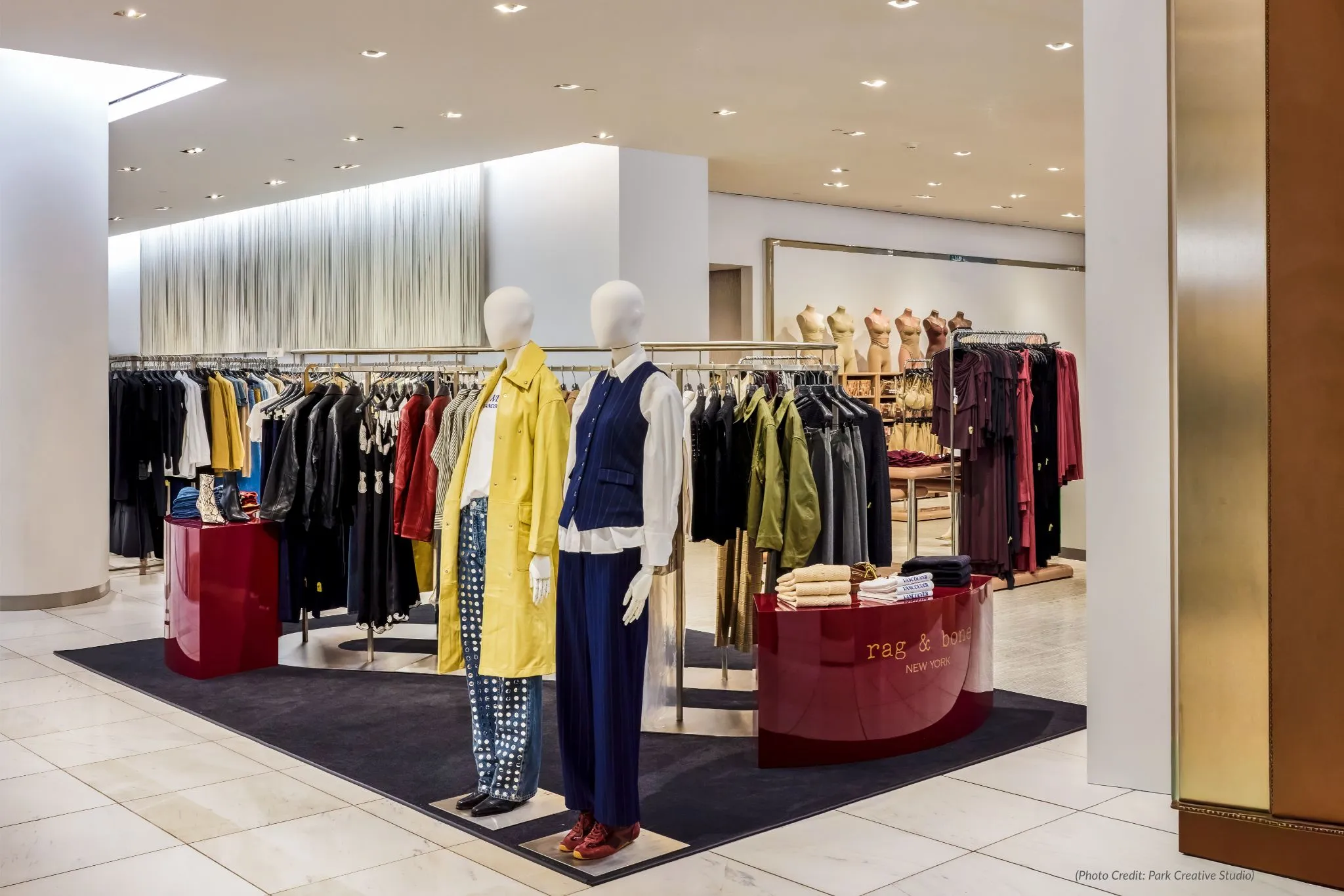 rag & bone luxury pop-up display at Holt Renfrew Vancouver, 2025