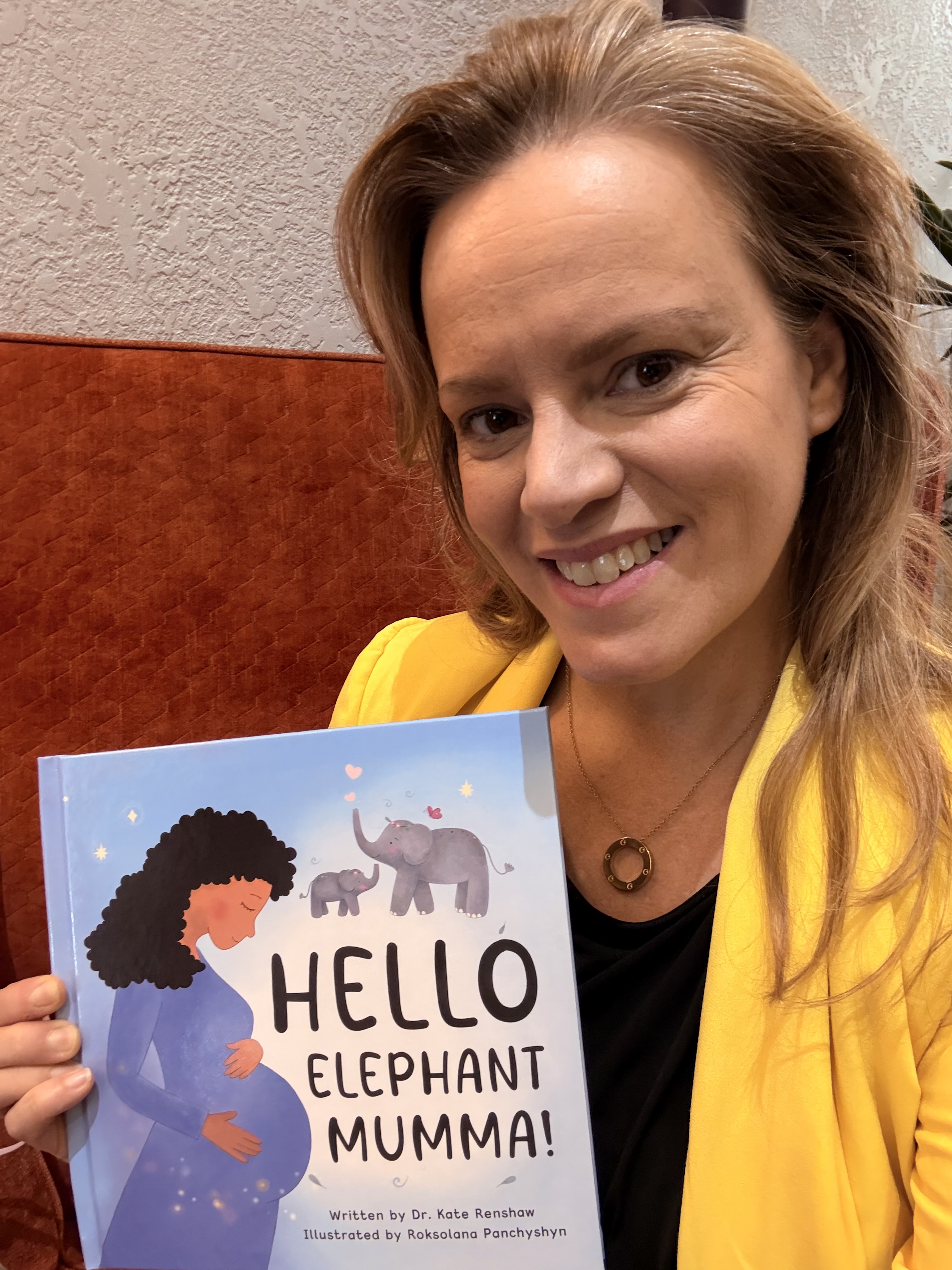 Dr Kate Renshaw holding Hello Elephant Mumma!