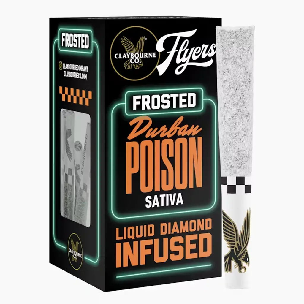 Claybourne Co liquid diamond infused durban poison sativa joints