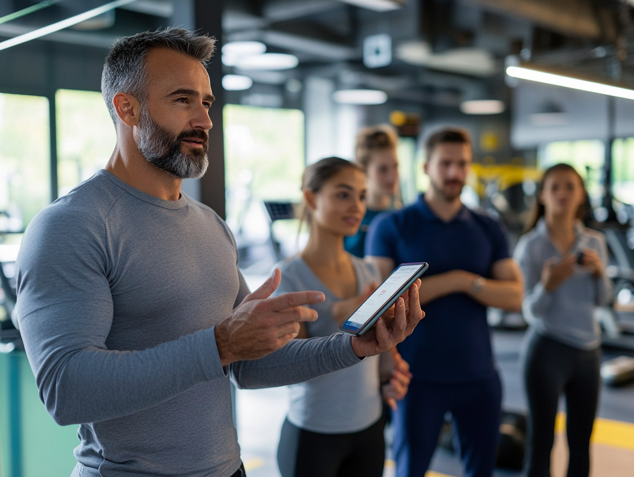 Gym employee providing onsite training