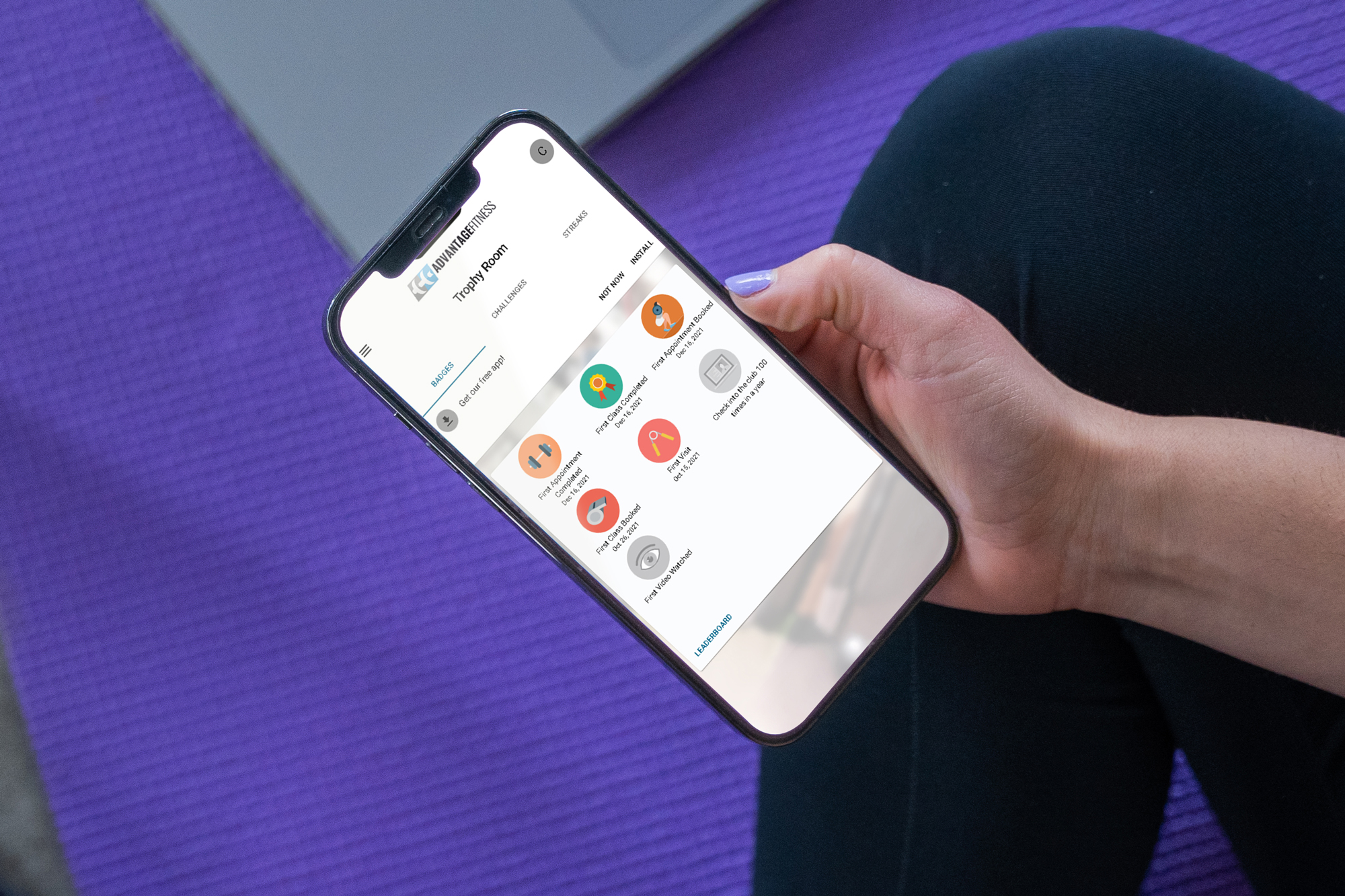 Member looking at the advantage app