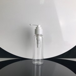 Clear PET boston round 110mL plastic bottle with 24mm neck finish