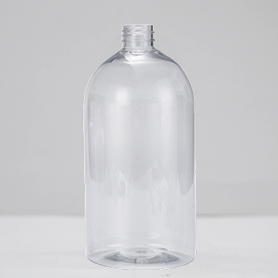 Clear PET boston round 1000mL plastic bottle with 28mm neck finish