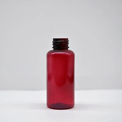 Clear PET boston round 90mL plastic bottle with 24mm neck finish